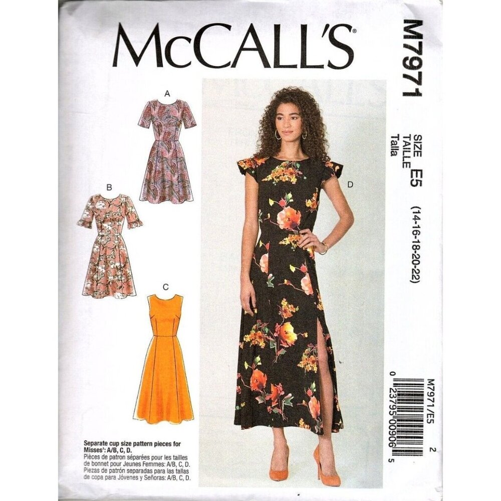 McCall's M7971 Misses 14 to 22 Fitted Dress Uncut Sewing Pattern
